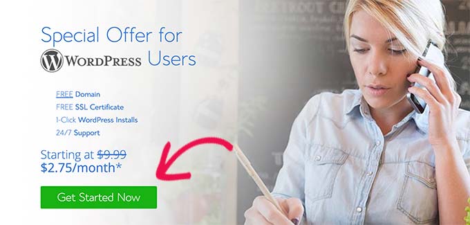Sitio web de BlueHost Sitio web de BlueHost