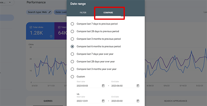 Compara el rendimiento en Google Search Console Compara el rendimiento en Google Search Console