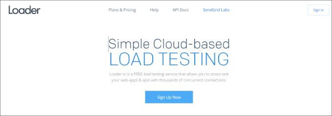 Sitio web Loader.io Sitio web Loader.io