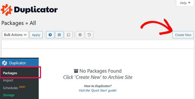 Crear un nuevo paquete duplicador