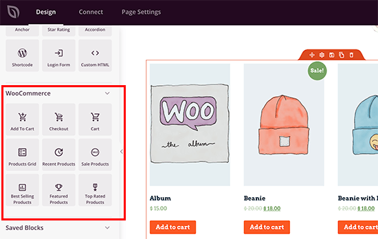 Bloques de WooCommerce en SeedProd Bloques de WooCommerce en SeedProd