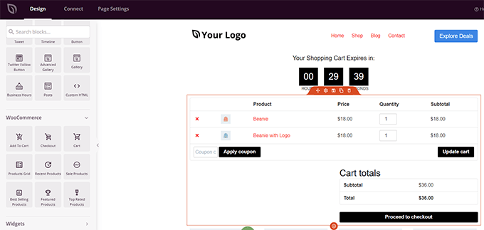 Creando una página de carrito personalizada en SeedProd Creando una página de carrito personalizada en SeedProd