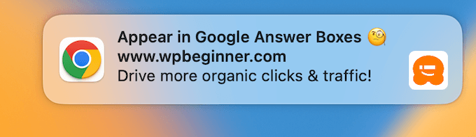 Un ejemplo de una notificación push, creada con PushEngage Un ejemplo de una notificación push, creada con PushEngage