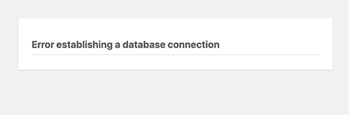Error de conexión a la base de datos en WordPress Error de conexión a la base de datos en WordPress