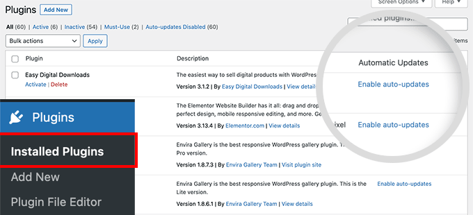 Habilite las actualizaciones automáticas para los plugins de WordPress Habilite las actualizaciones automáticas para los plugins de WordPress