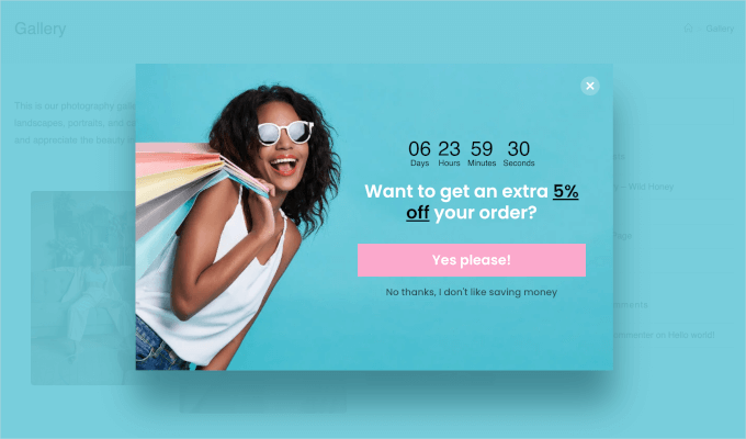 livewebsite-optinmonster-cuenta atrás Temporizador de cuenta regresiva de OptinMonster en un sitio web en vivo