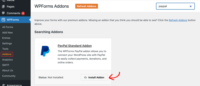 Instale el plugin estándar de PayPal Instale el plugin estándar de PayPal
