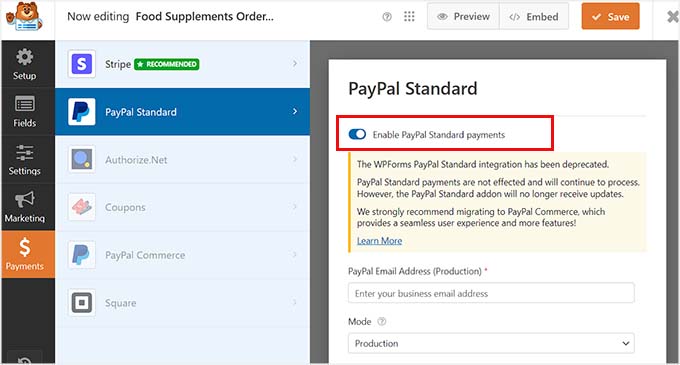 Habilitar la integración de PayPal Habilitar la integración de PayPal