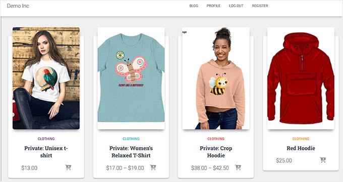 Vista previa de productos Printful en WooCommerce Vista previa de productos Printful en WooCommerce
