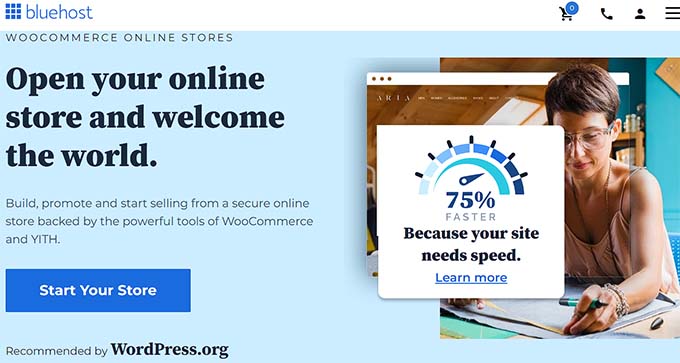 Alojamiento WooCommerce de Bluehost Alojamiento WooCommerce de Bluehost